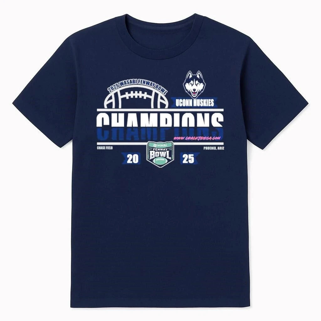 UConn Huskies 2025 Wasabi Fenway Bowl Champiosn At Fenway Park On December 27 Locker Room Shirt