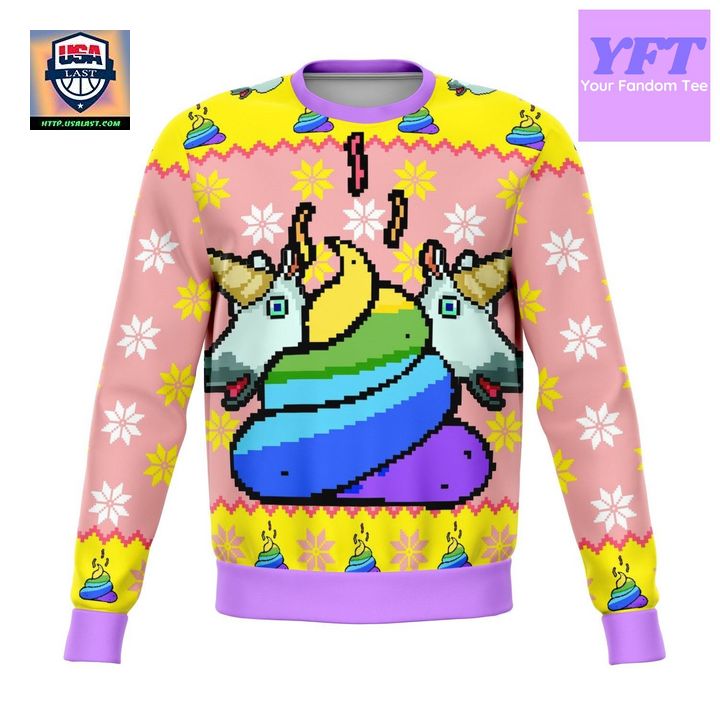 Unicorn Poo Meme Design 3d Ugly Christmas Sweater