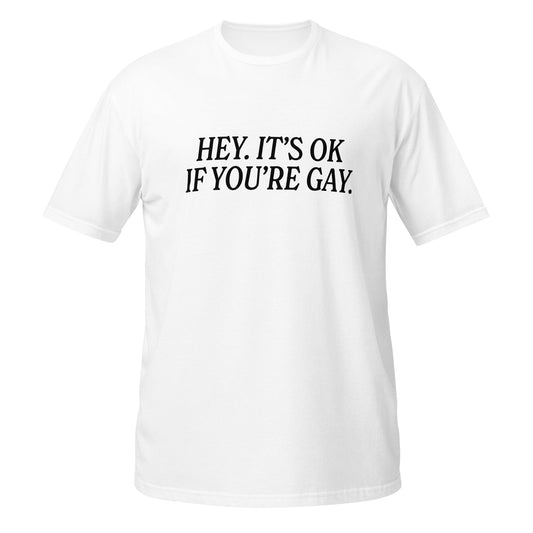 Hey It' Okay If You're Gay Unisex Softstyle T-Shirt