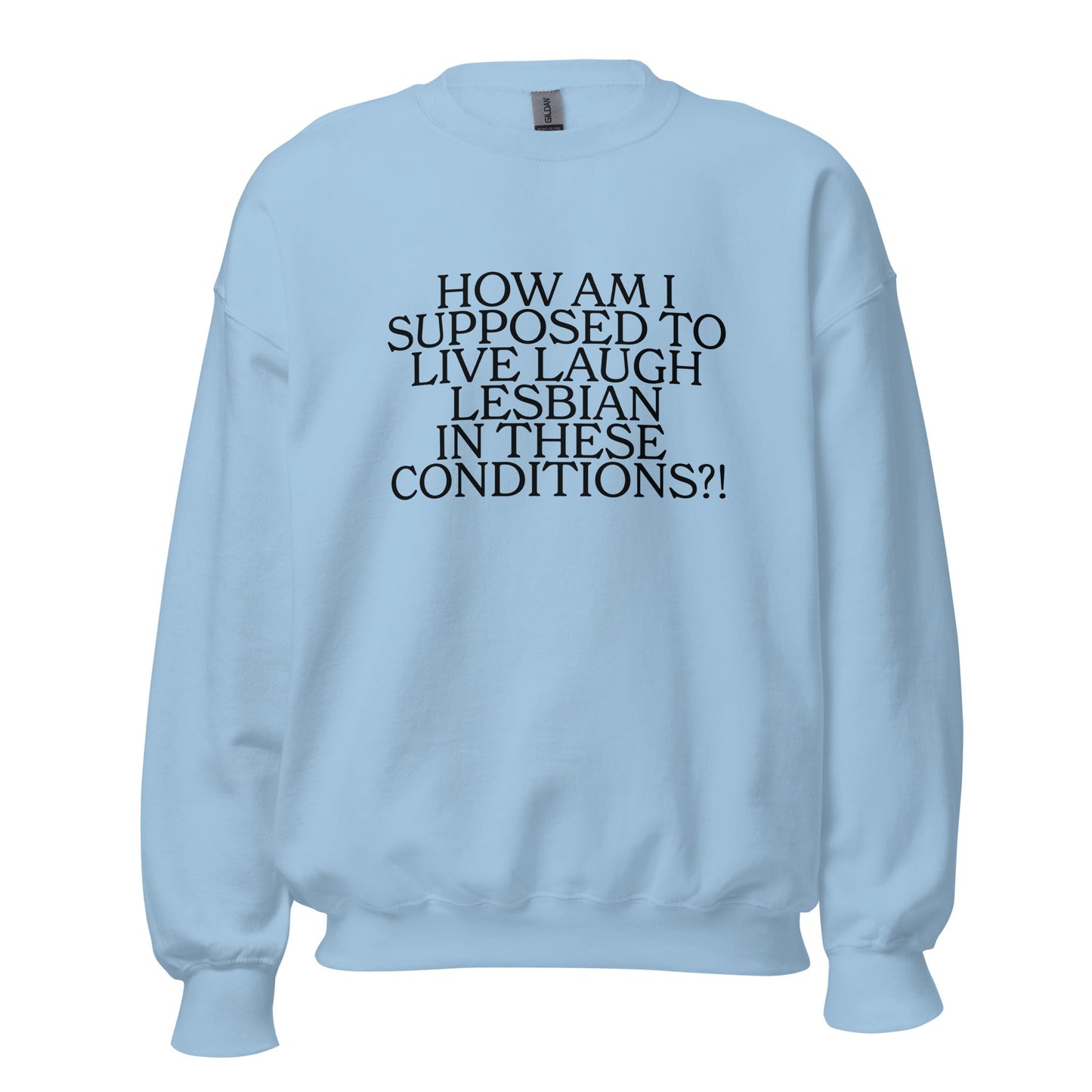 How Am I Supposed To Live Laugh Lesbian In These Conditions Unisex Sweatshirt