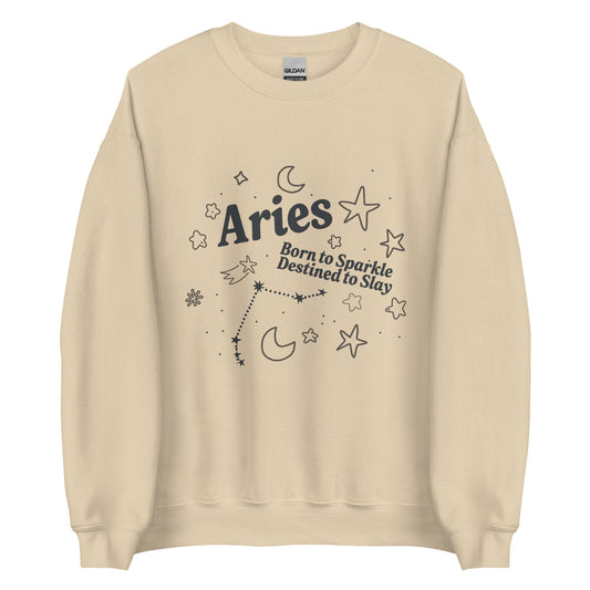 Aries Born to Sparkle Unisex Sweatshirt