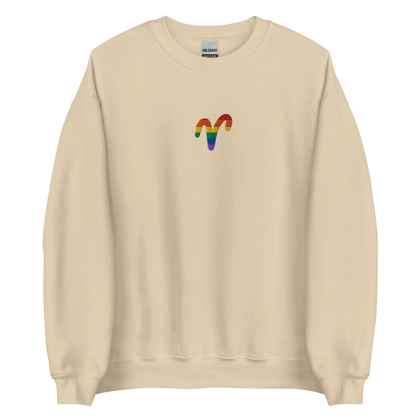 Aries Rainbow Embroidered Unisex Sweatshirt