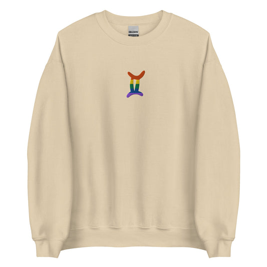 Gemini Rainbow Embroidered Unisex Sweatshirt