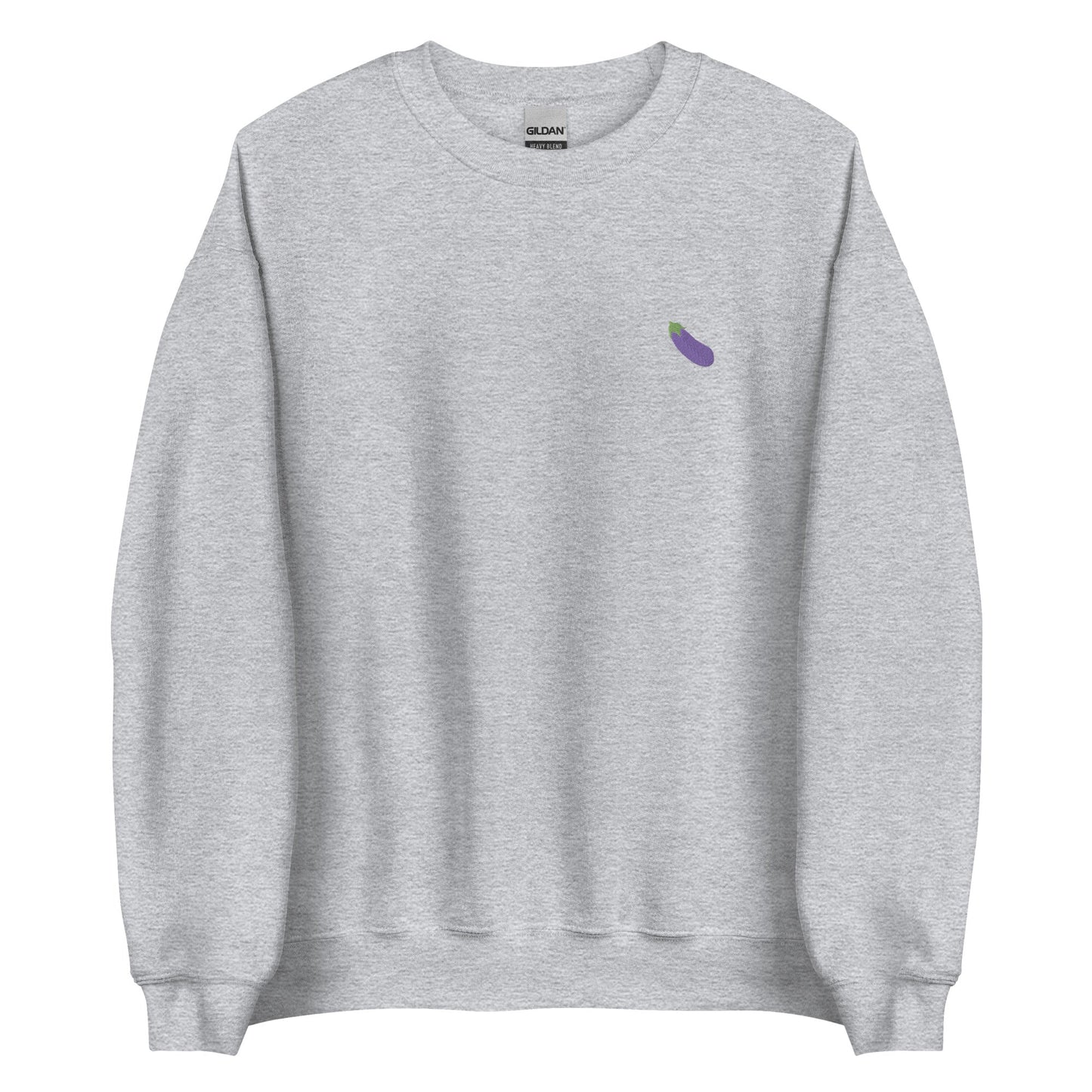 Eggplant Emoji Embroidered Unisex Sweatshirt