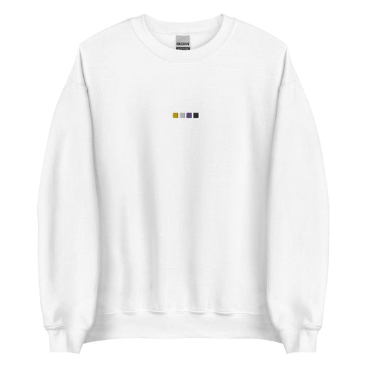 Non-Binary Squares Embroidered Unisex Sweatshirt