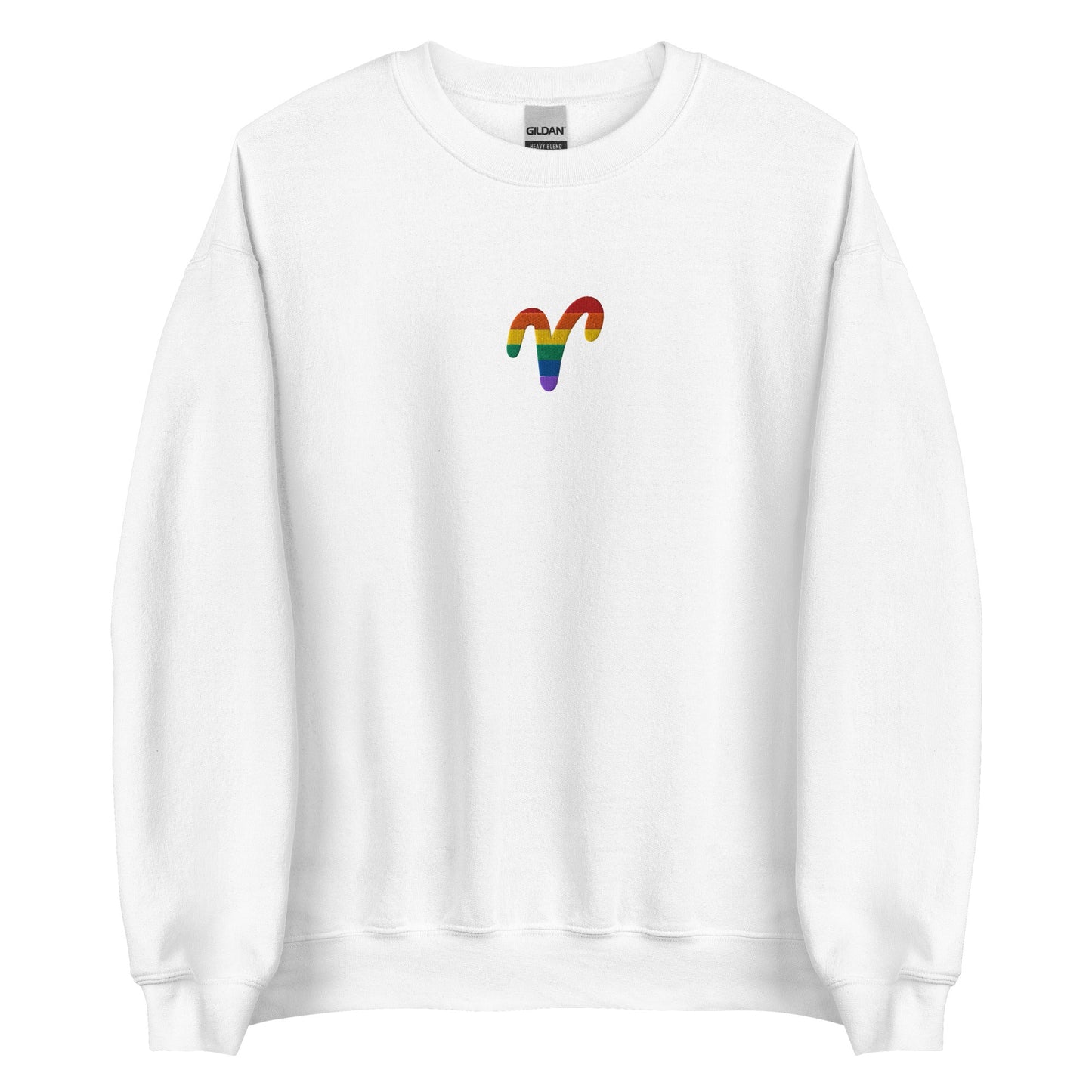 Aries Rainbow Embroidered Unisex Sweatshirt