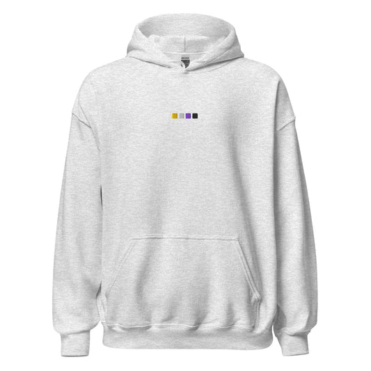 Non-Binary Squares Embroidered Unisex Hoodie