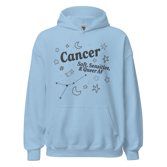 Cancer Soft, Sensitive, and Queer AF Unisex Hoodie