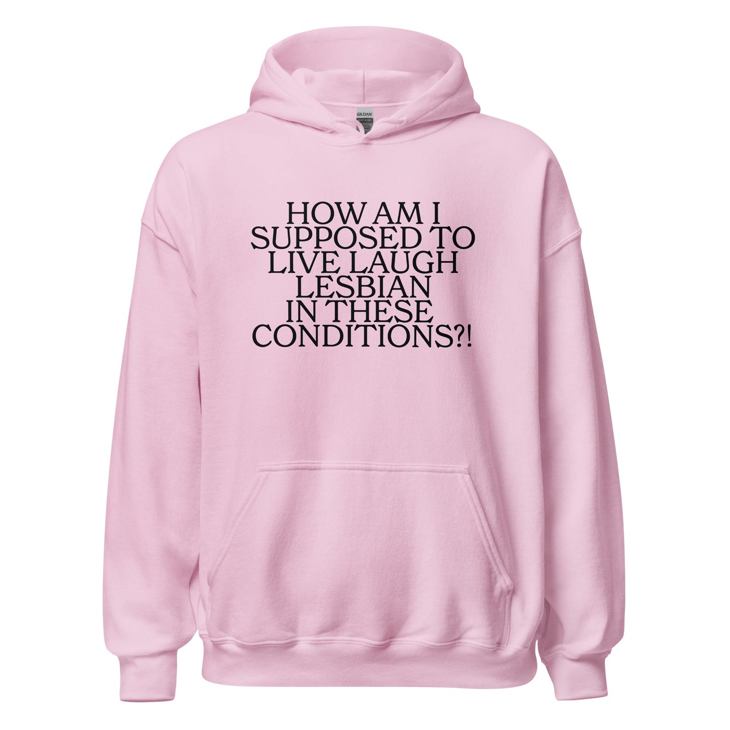 How Am I Supposed To Live Laugh Lesbian In These Conditions Unisex Hoodie