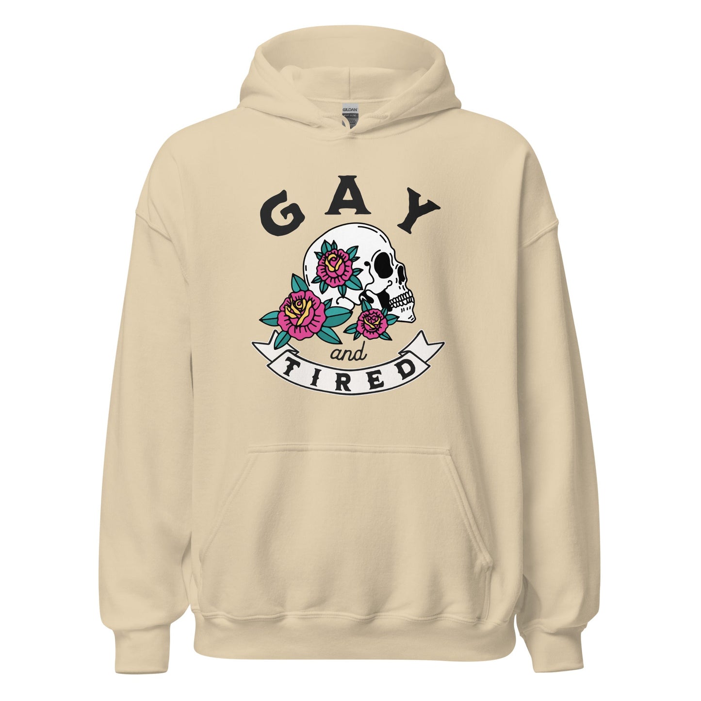 Gay & Tired Skull Unisex Hoodie