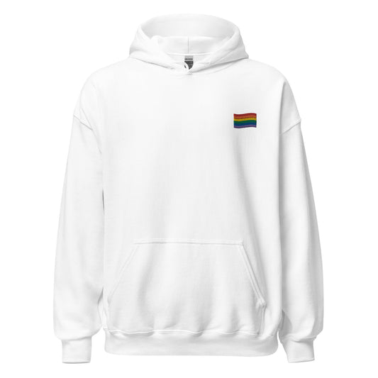 Rainbow Flag Embroidered Unisex Hoodie