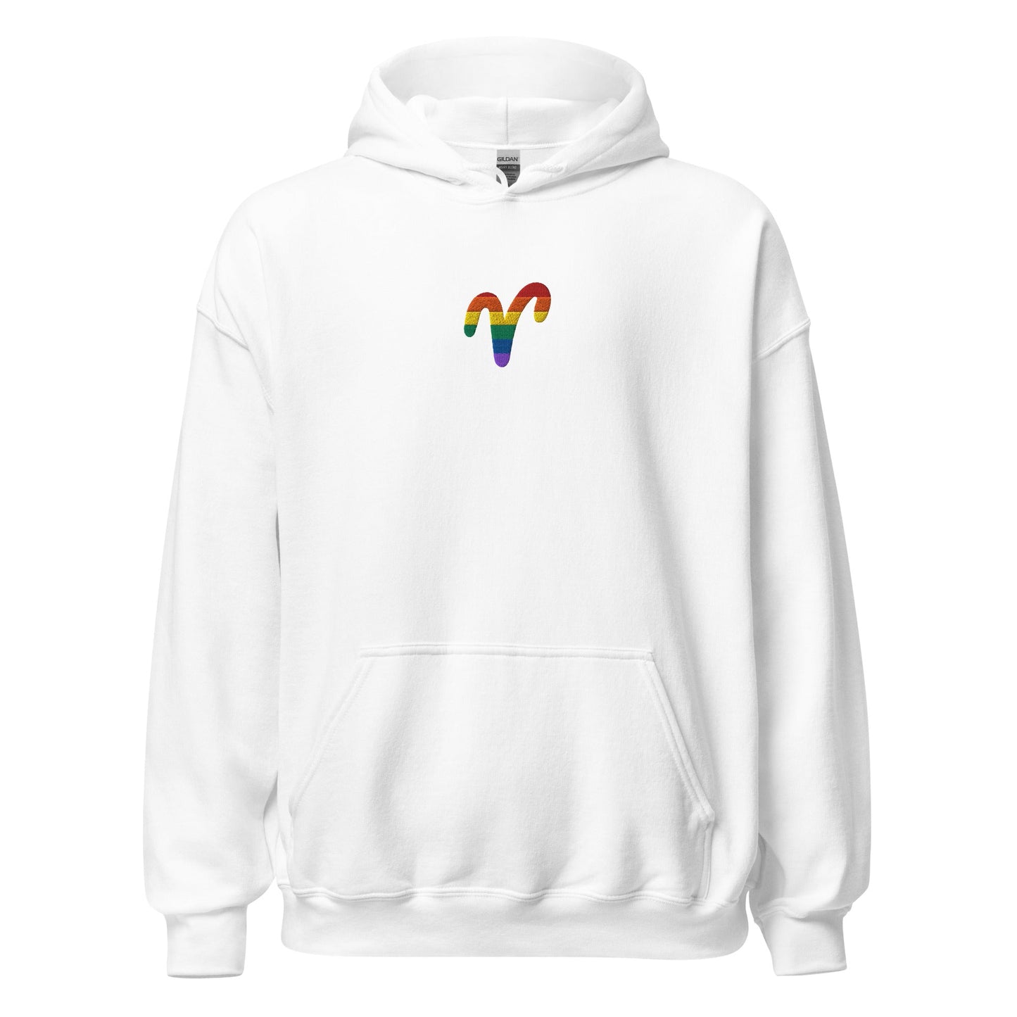 Aries Rainbow Embroidered Unisex Hoodie