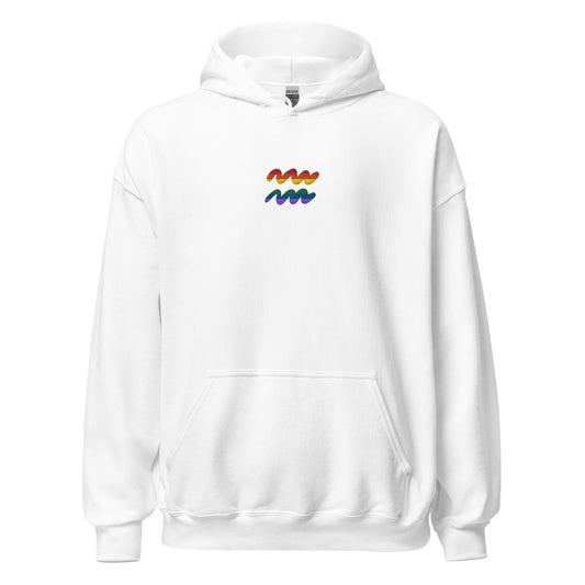 Aquarius Rainbow Embroidered Unisex Hoodie