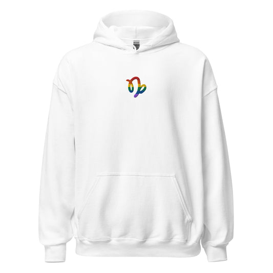 Capricorn Rainbow Embroidered Unisex Hoodie