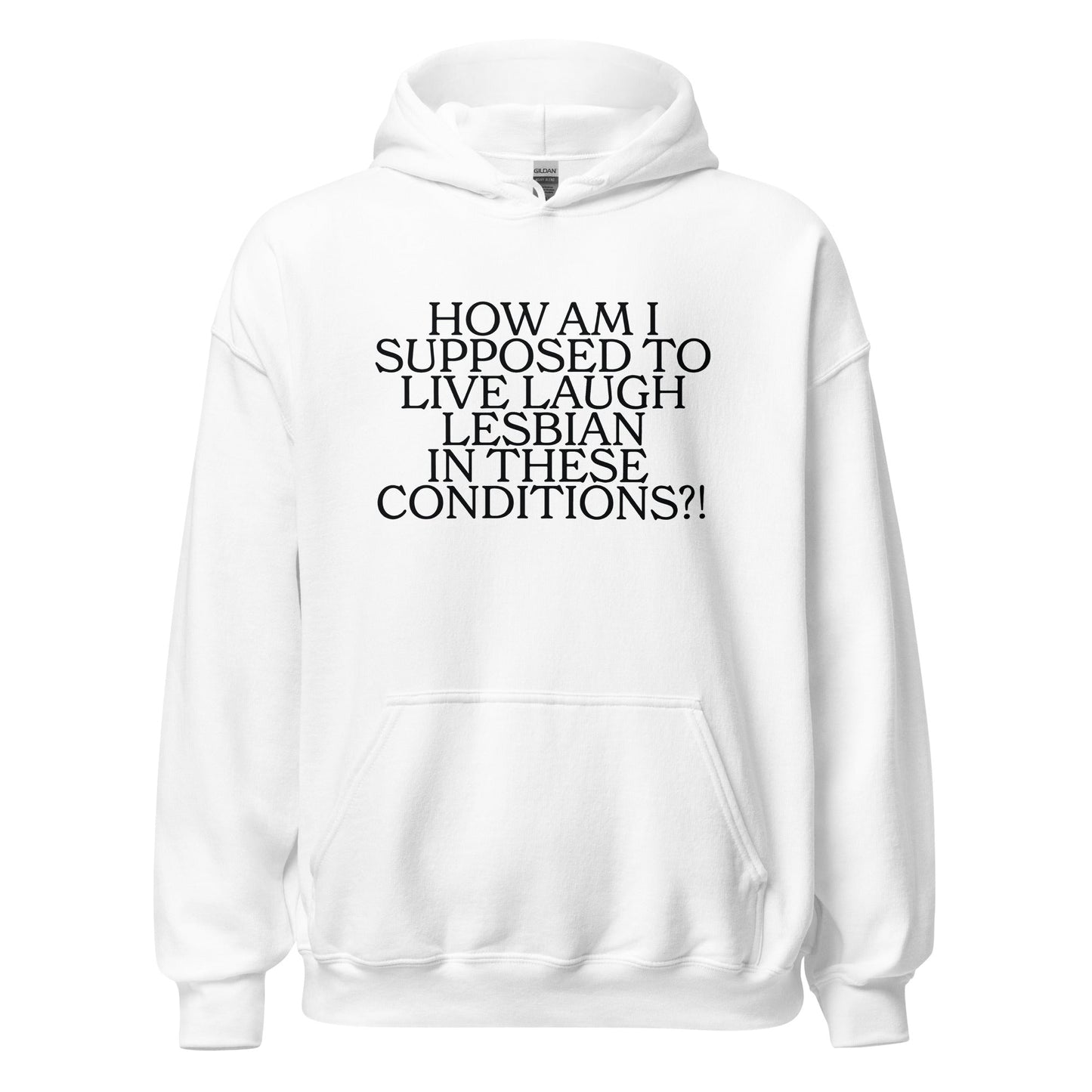 How Am I Supposed To Live Laugh Lesbian In These Conditions Unisex Hoodie
