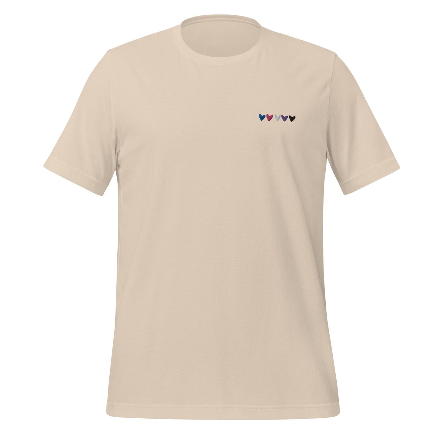 Genderfluid Hearts Embroidered Unisex T-Shirt