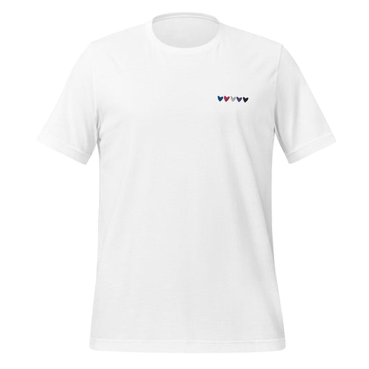 Genderfluid Hearts Embroidered Unisex T-Shirt
