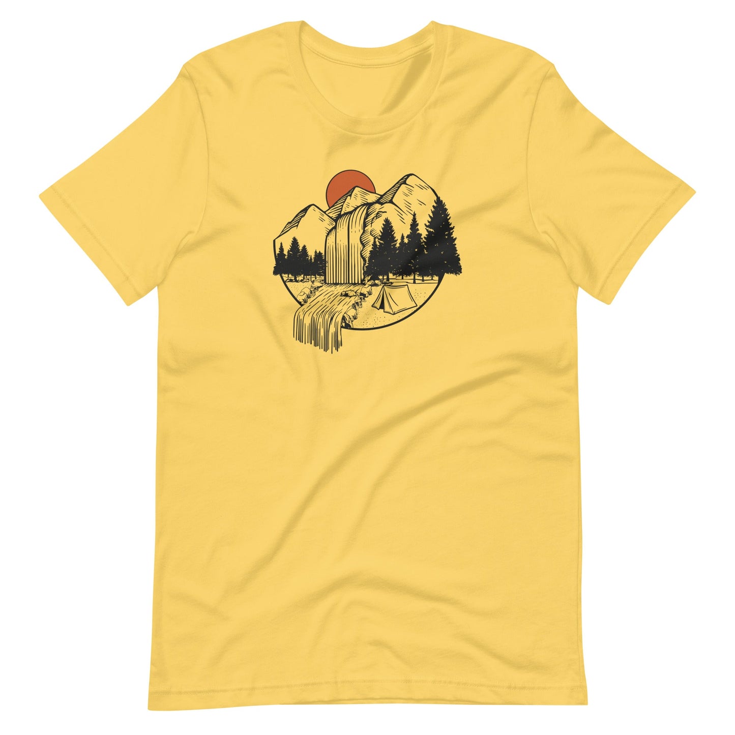 Orange Sun Over Waterfall - Unisex T-shirt