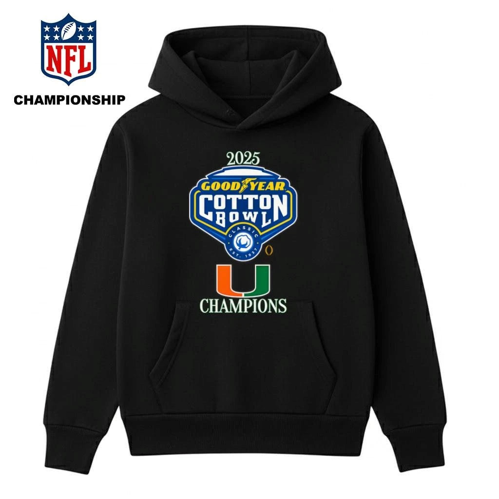 University of Miami 2025 Goodyear Cotton Bowl Chamoions Shirt