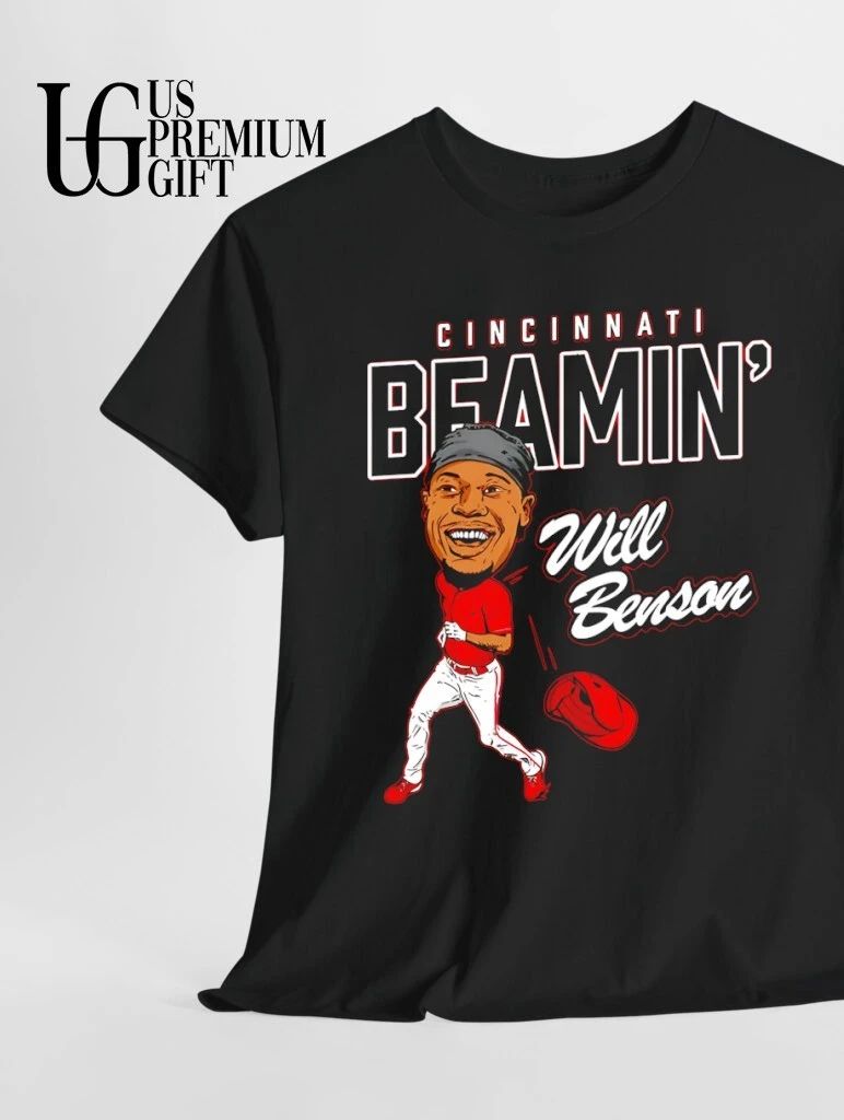 Beamin’ Will Benson Cincinnati Reds baseball 2026 caricature shirt