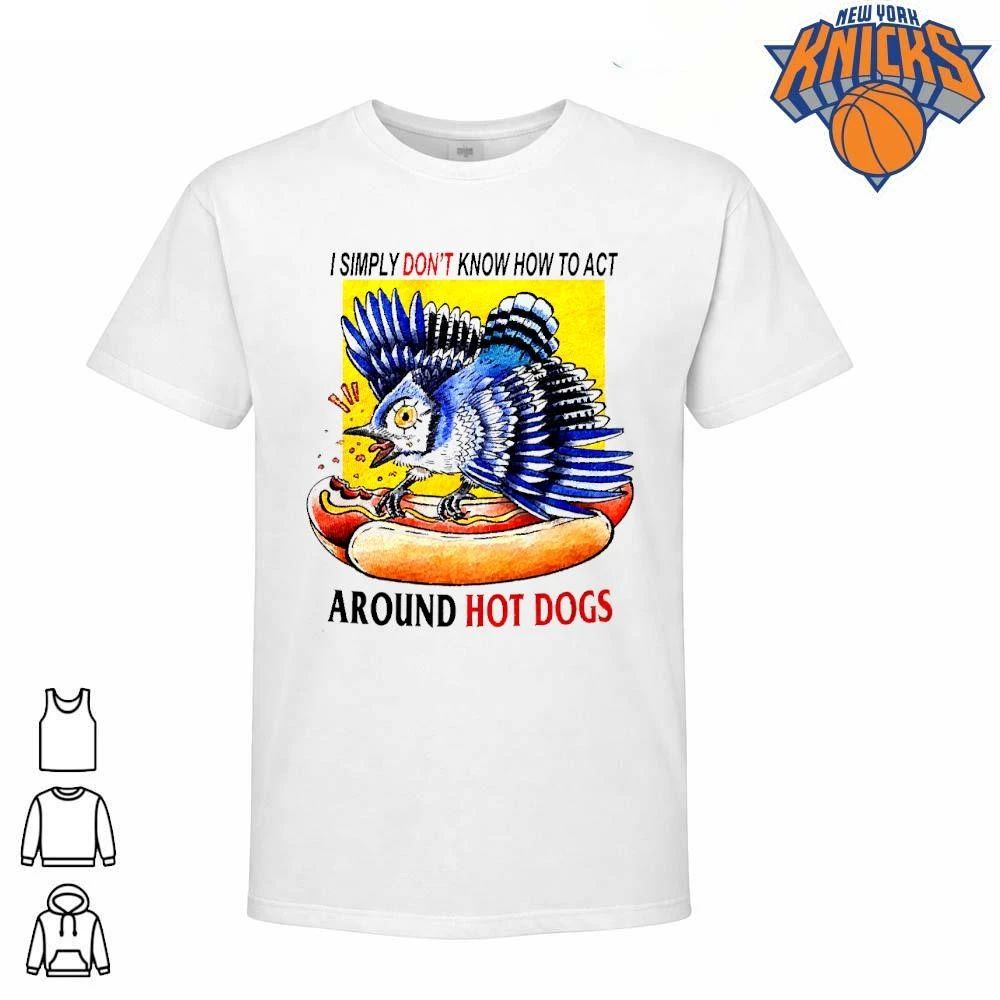 Distressed Angry Blue Jay Eating Hot Dog Weirdcore Meme T Shirt