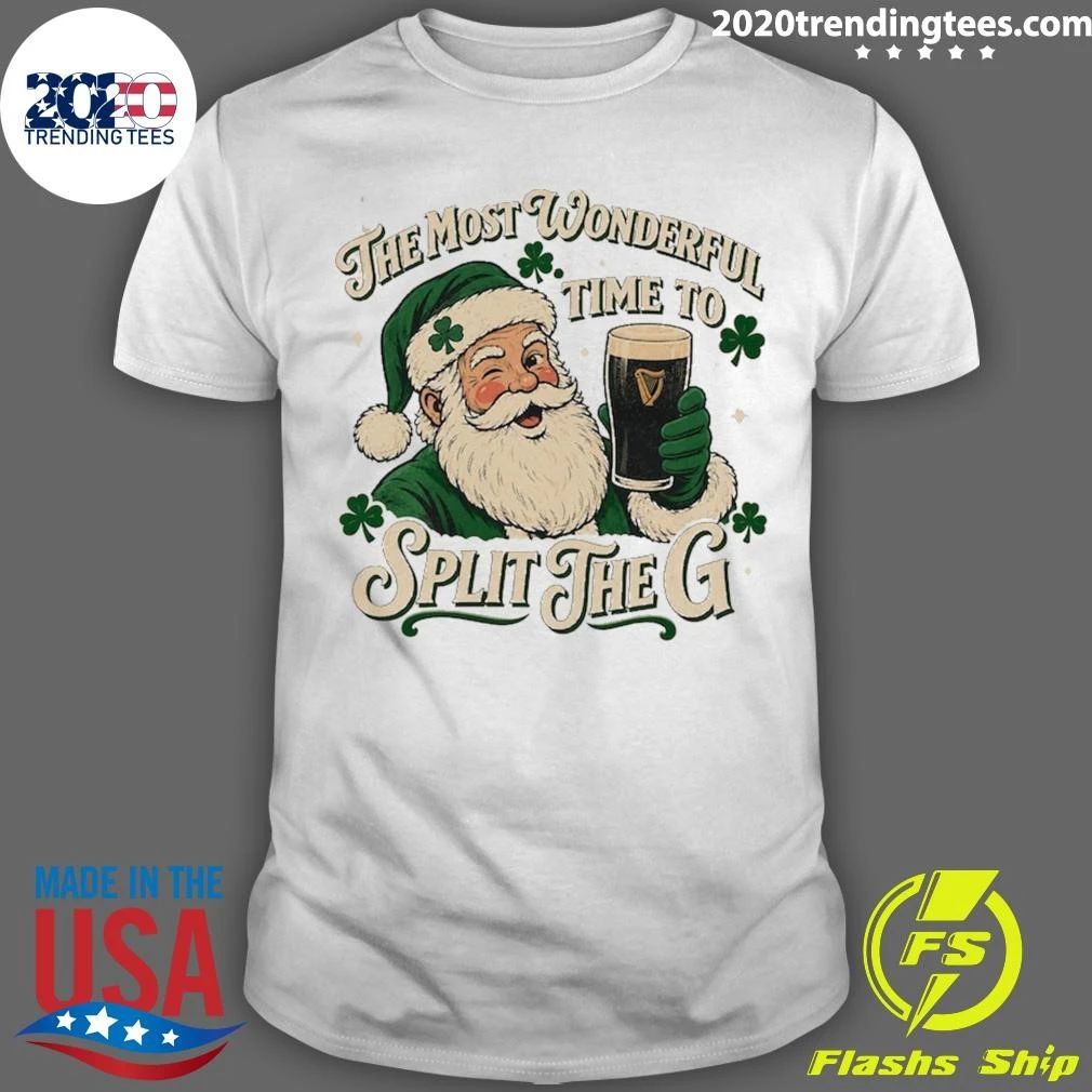 Santa Splitting The Most Wonderful Time To Split The G Irish Christmas Shirt