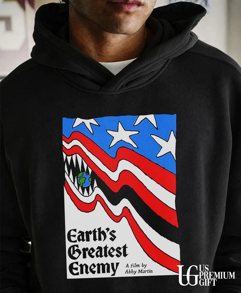 Abby Martin Earth’s Greatest Enemy flag shirt
