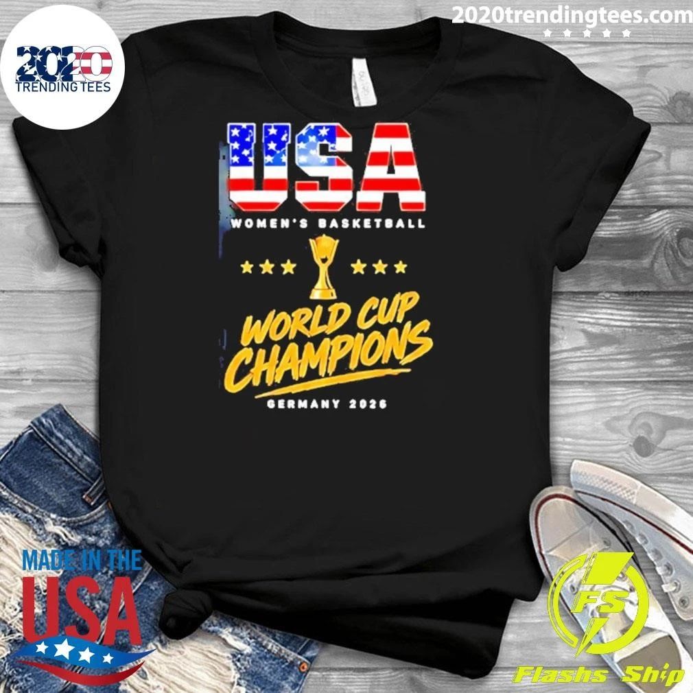 Usa Women’s Basketball World Cup Champions Germany 2026 Trophy Shirt