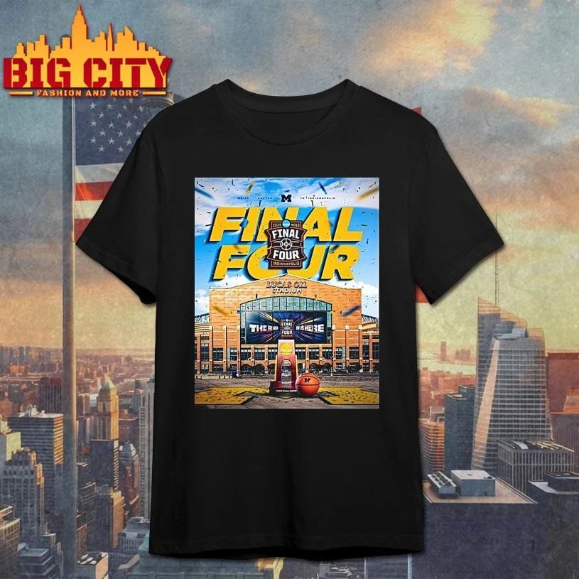 Michigan Wolverines 2026 Ncaa Mens Basketball Final Four Indianapolis Were Headed To Indianapolis Lucas Oil Stadium College Shirt