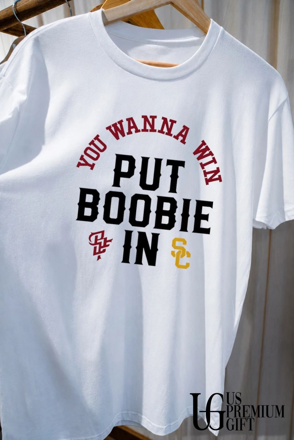 Boobie Feaster Put Boobie In you wanna win shirt
