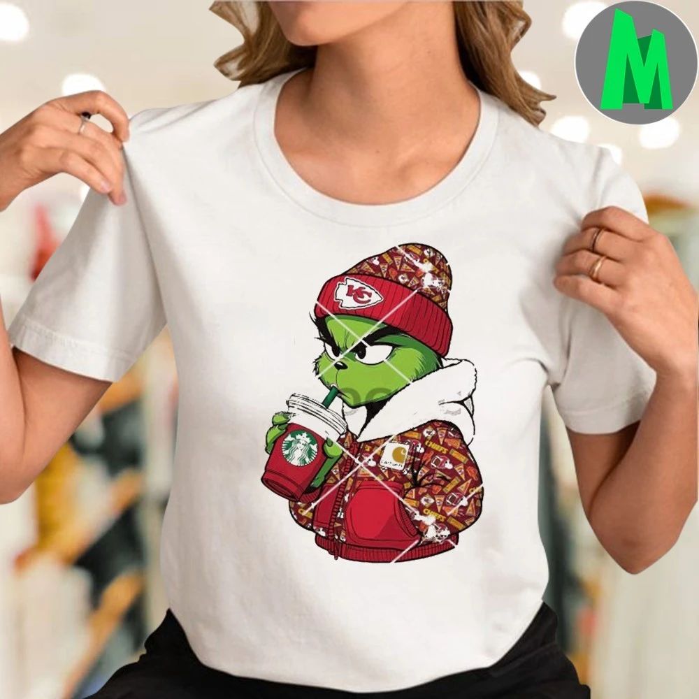 Carhartt Grinch Kansas City Chiefs Drink Starbucks Coffee Grinchmas Logo Shirt