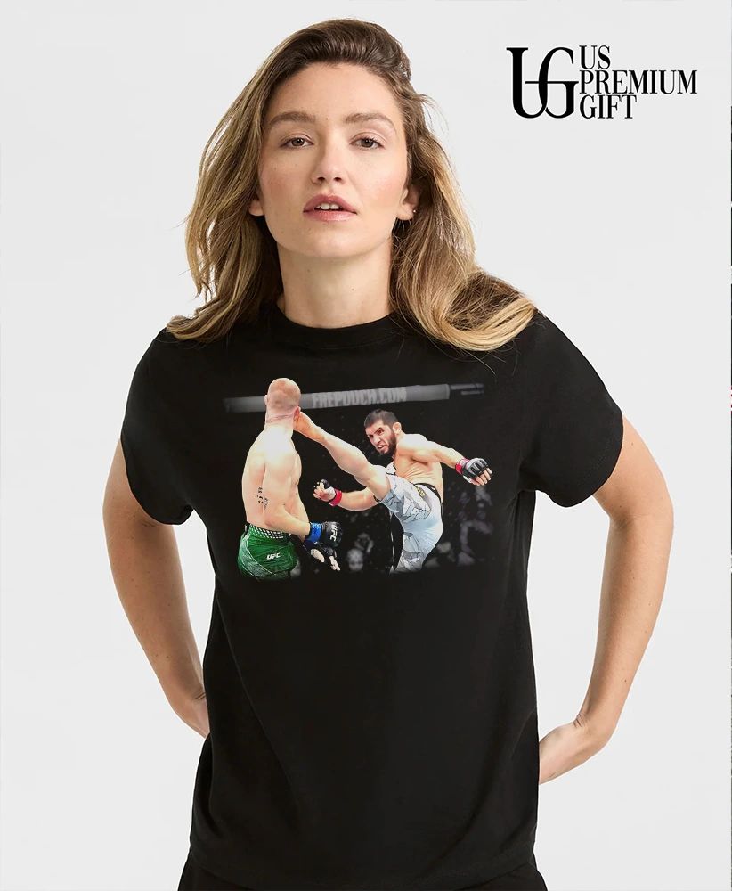 Islam Makhachev head kick Ian Machado Garry photo shirt