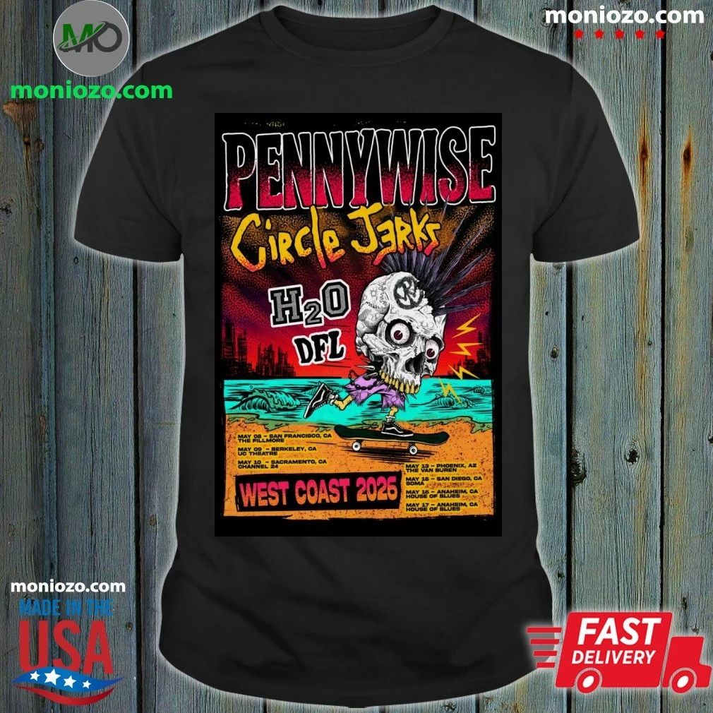 Original Circle Jerks With Pennywise West Coast 2026 Tour Poster Shirt