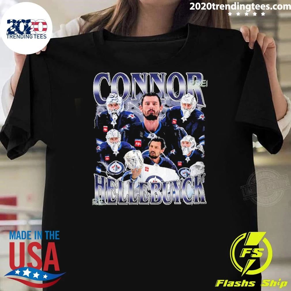 Connor Hellebuyck Jets Hockey Tee Shirt