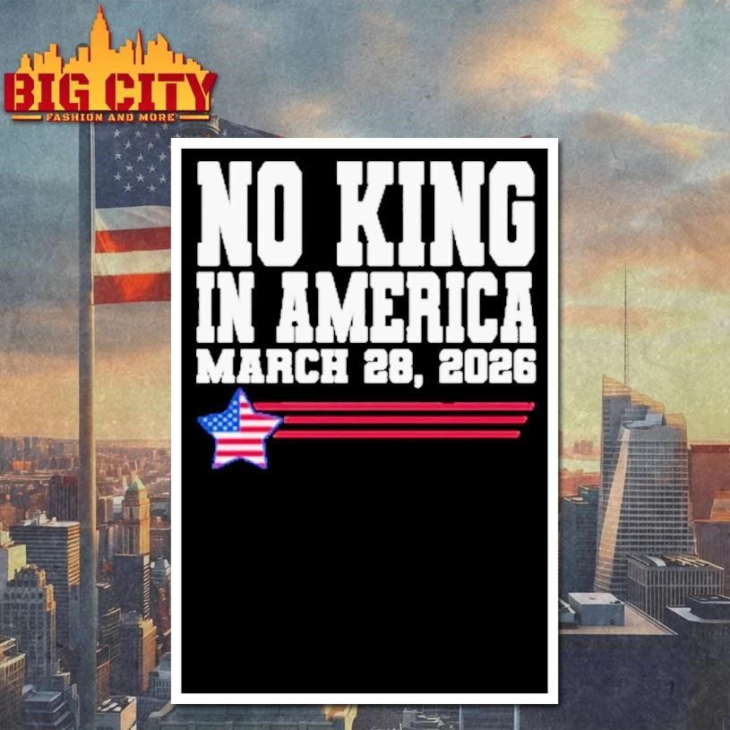 Retro No Kings In America March 28 2026 Anti Trump Graphic Shirt