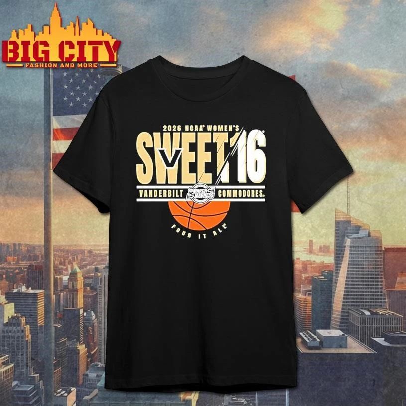 Vanderbilt Commodores Sweet 16 2026 Womens March Madness College Shirt