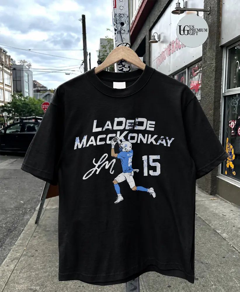 Ladd McConkey LaDeDe MaccKonkay No 15 Los Angeles Chargers football signature shirt