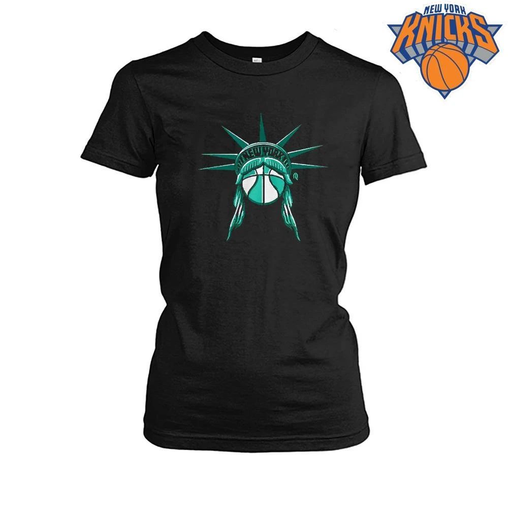 New York Liberty Statue Of Liberty Basketball Logo Teal Black shirt