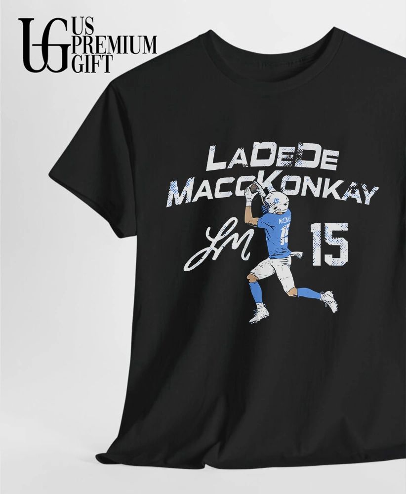 Ladd McConkey LaDeDe MaccKonkay No 15 Los Angeles Chargers football signature shirt
