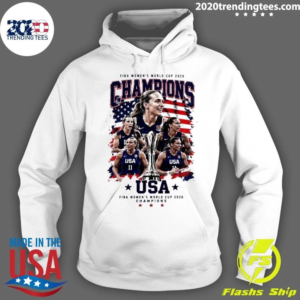 FIBA Women’s Basketball World Cup 2026 USA Flag Gold Trophy Team Champions Shirt