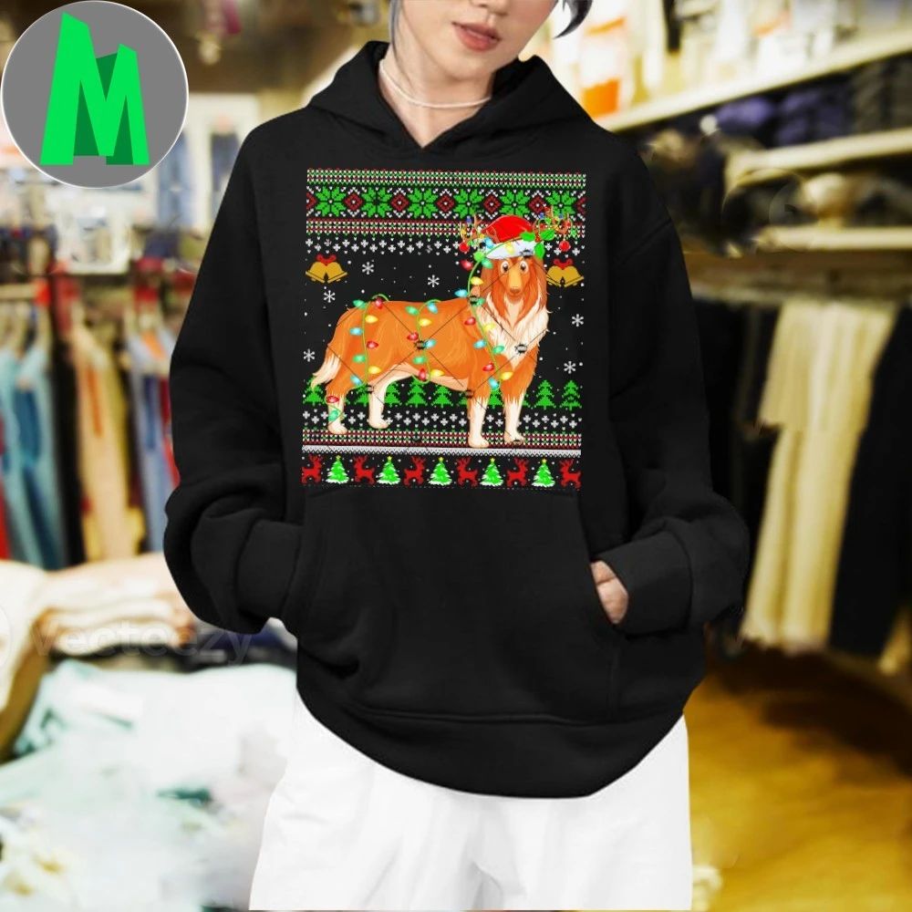 Rough Collie Dog Ugly Christmas Sweaters Holiday Santa Xmas Shirt
