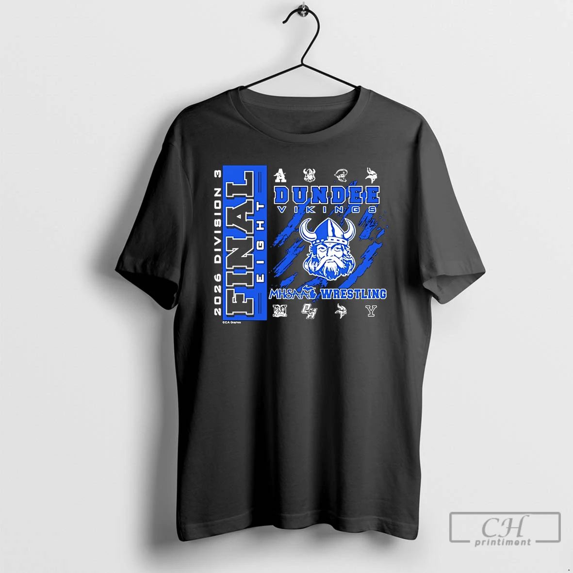 Classic Dundee Vikings 2026 Mhsaa Team Wrestling Final 8 D3 Logo