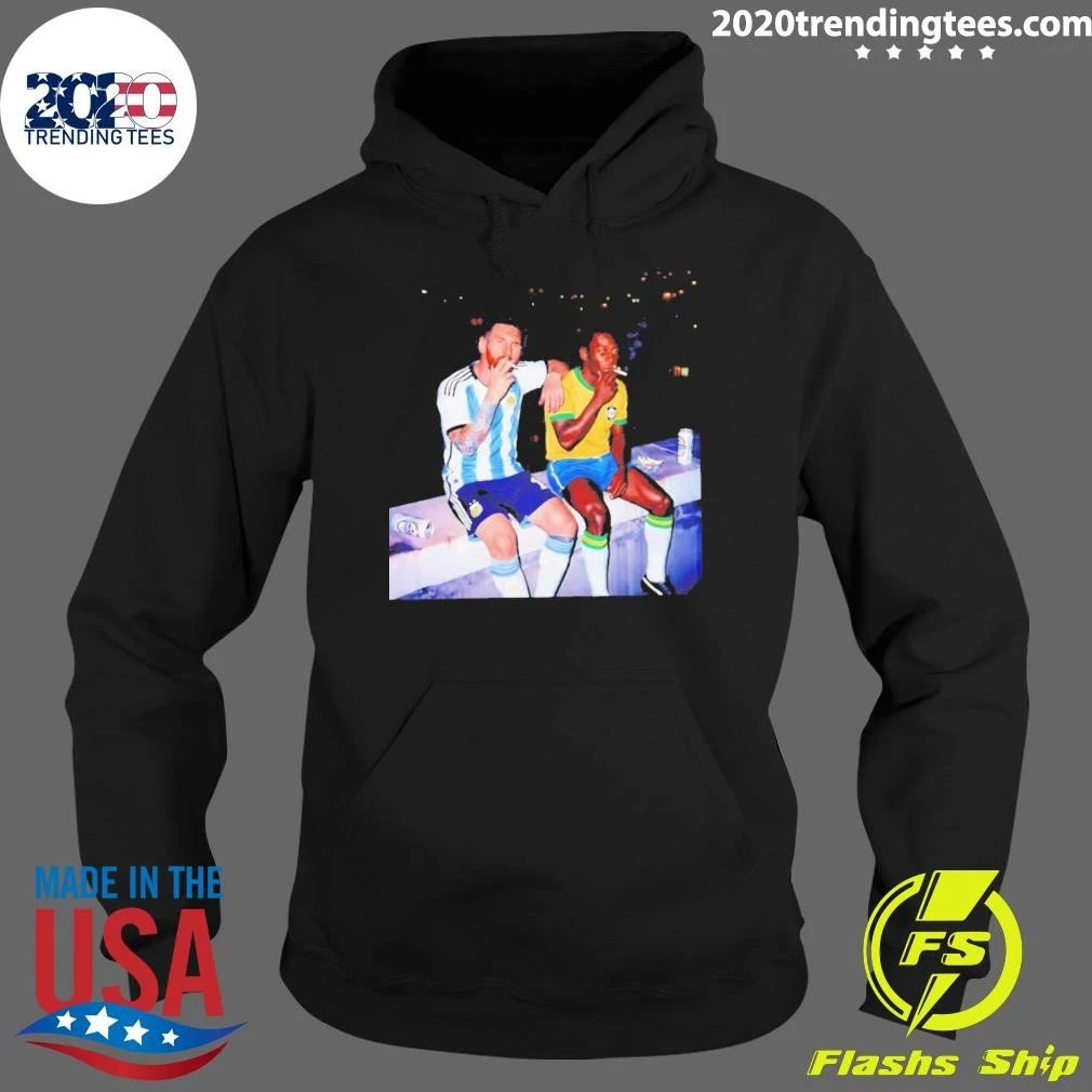 Messi And Pelé Legends Smoking Skyline Shirt