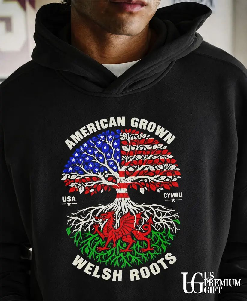 American grown with Welsh roots USA and Cymru shirt