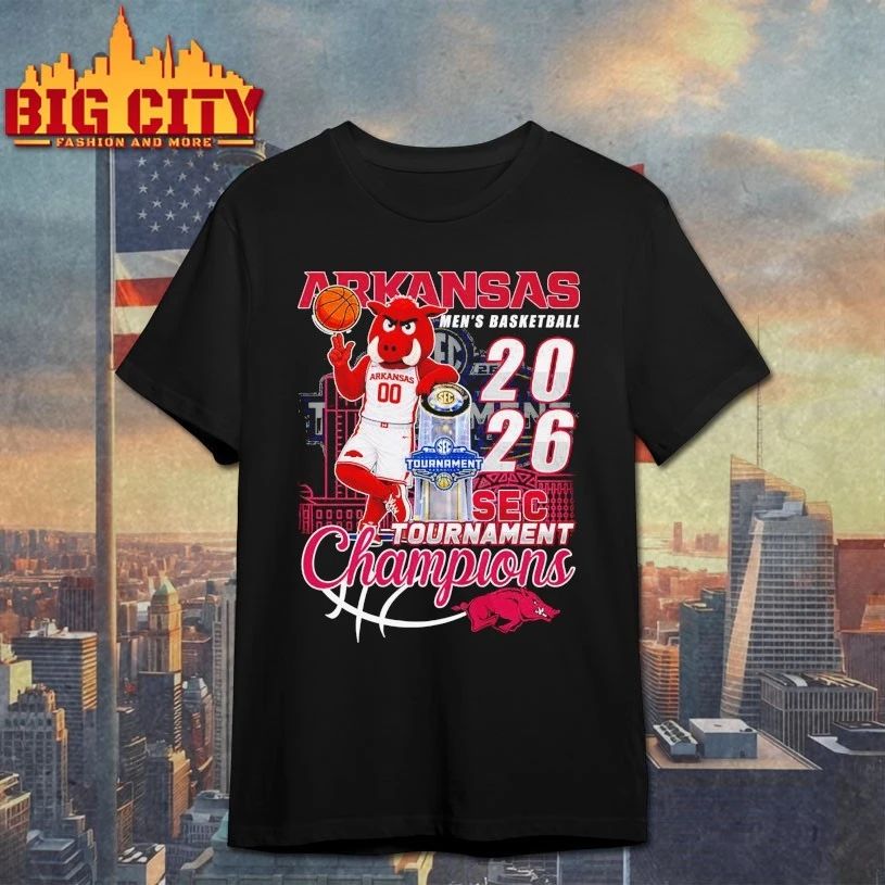 Arkansas Razorbacks Macos men’s basketball 2026 sec tournament champions T-shirt