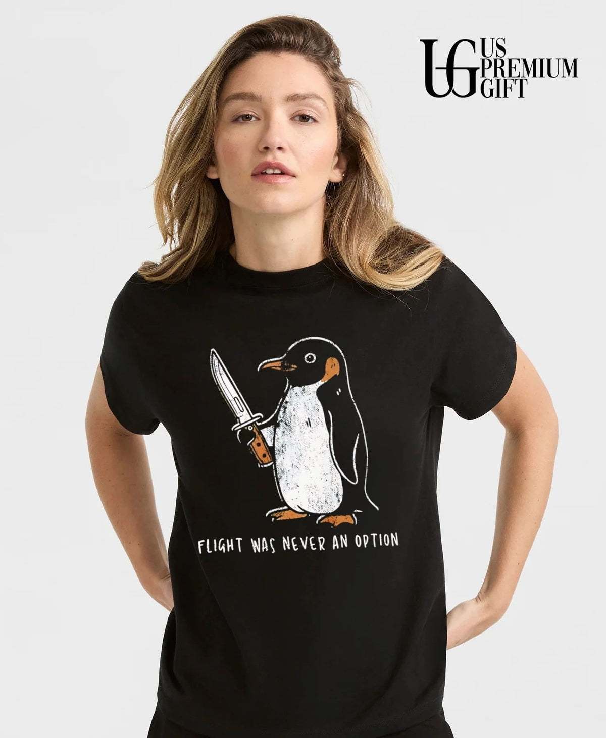 Flight was never an option Penguin knife shirt