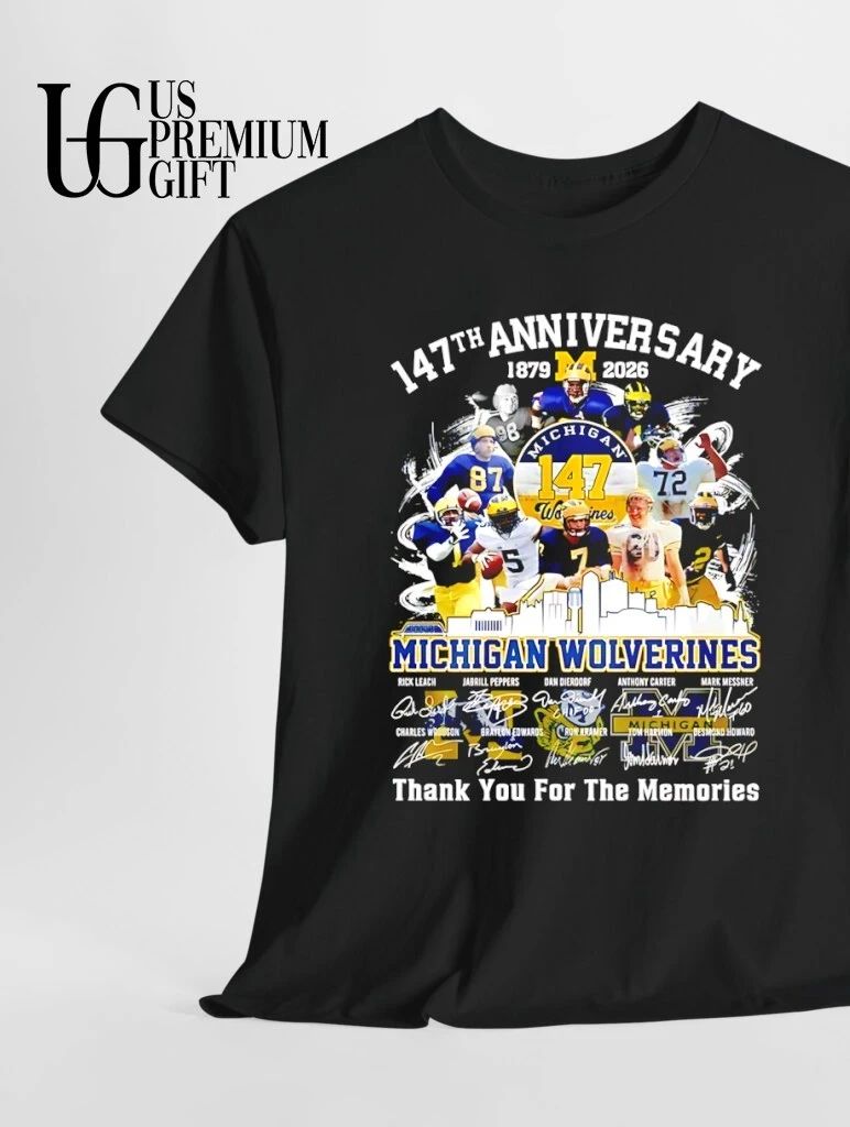 Michigan Wolverines 147th Anniversary 1879-2026 thank you for the memories signature shirt