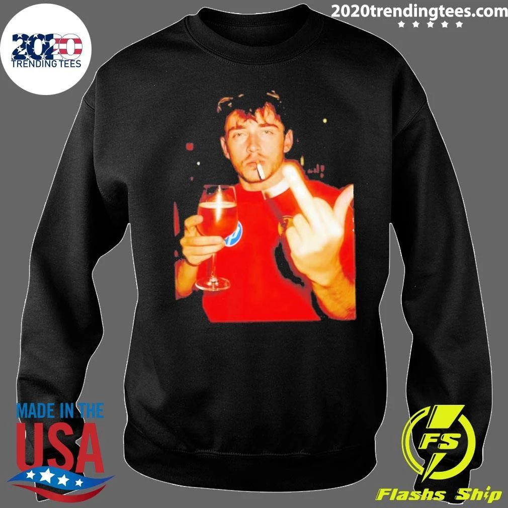 Charles Leclerc Racing Middle Finger Smoking And Beer Shirt