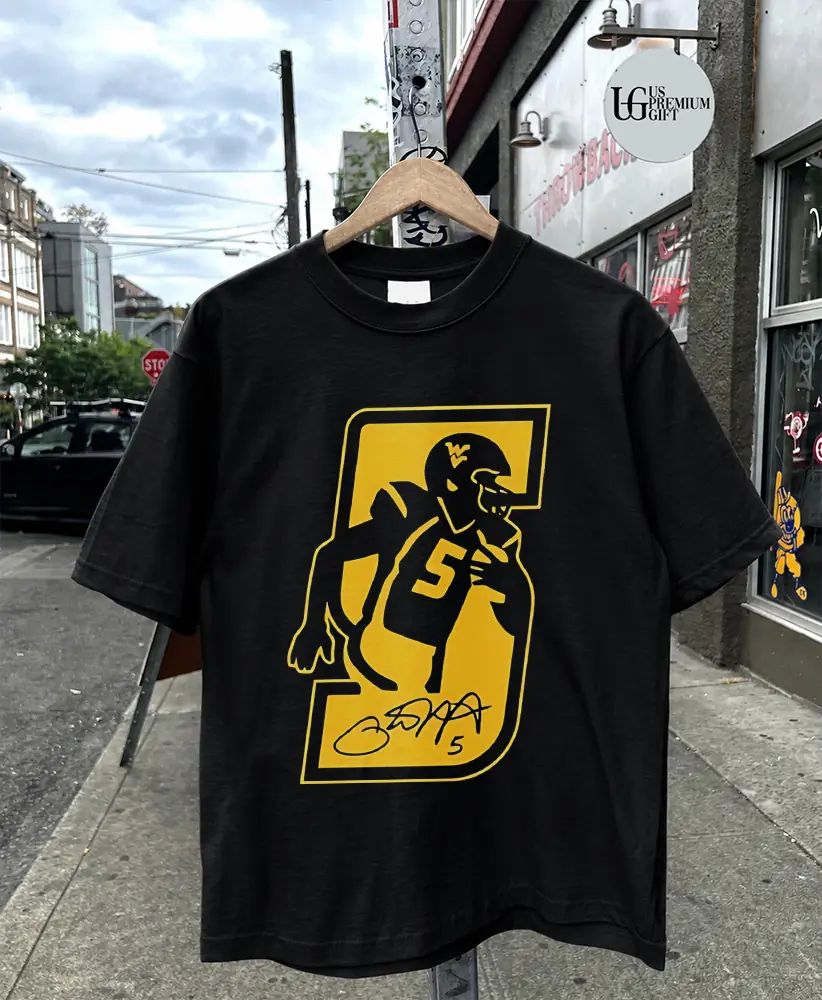 Pat White No 5 West Virginia Mountaineers signature shirt