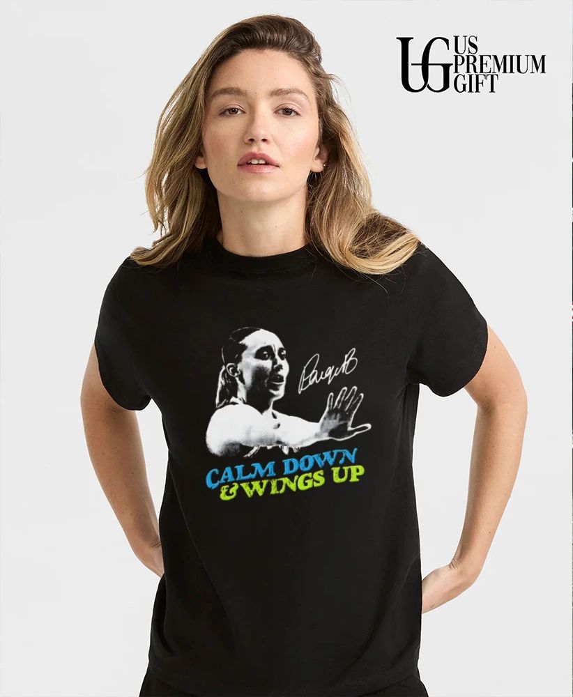 Paige Bueckers Calm Down and Wings Up Dallas Wings WNBA signature shirt